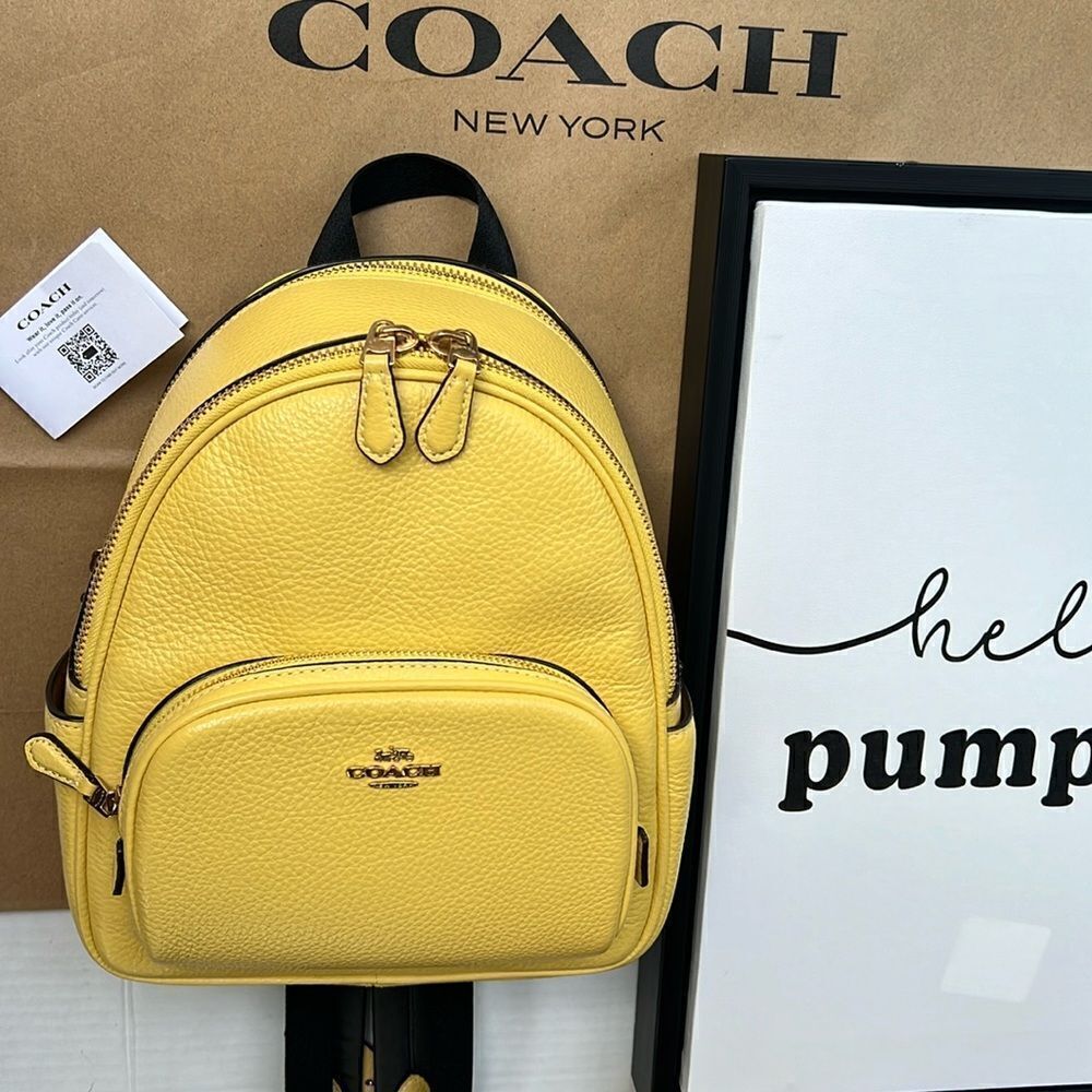 Coach Mini Court Backpack in Retro Yellow - Picture 6 of 15
